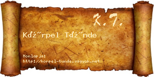 Körpel Tünde névjegykártya
